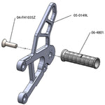 05-0150 Kawasaki Ninja ZX636 2013-18 Rearset w/Brake Pedal - Woodcraft Technologies