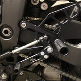 05-0152B Kawasaki Ninja ZX636 2019-20  - Complete Rearset Kit w/ Pedals - GP Shift W/ OEM QS - Woodcraft Technologies