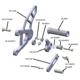 05-0152B Kawasaki Ninja ZX636 2019-20  - Complete Rearset Kit w/ Pedals - GP Shift W/ OEM QS - Woodcraft Technologies