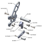 05-0169B Kawasaki Ninja ZX10 2011-2015 Complete Rearset Kit w/ Pedals - GP Shift - Woodcraft Technologies