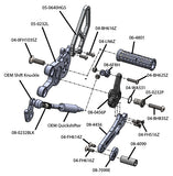 05-0232B Suzuki GSX-8 S/R Complete Std Shift Rearset Kit W/Pedals