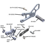 05-0252B Suzuki GSXR1000 2017-2020 GSXR1000R 2017-2020 Complete Rearset Kit w/ Pedals - STD/GP Shift - Woodcraft Technologies