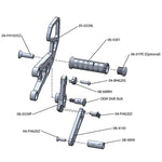 05-0339 Honda CBR1000RR 2008-16 CBR1000RRSP 2014-16 Rearset w/Shift Pedal - Woodcraft Technologies