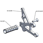 05-0339 Honda CBR1000RR 2008-16 CBR1000RRSP 2014-16 Rearset w/Shift Pedal - Woodcraft Technologies