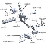 05-0342B Honda CBR1000RRSP 2017-2019 CBR1000RRSP2 2017 Complete Rearset Kit w/ Pedals - STD/GP Shift - Woodcraft Technologies