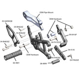 05-0416B Yamaha FZ10 2017 MT10 2018-20  Complete Rearset Kit w/ Pedals - STD/GP Shift - Woodcraft Technologies