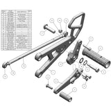 05-0448B Yamaha YZF-R6 2006-2016 Complete Rearset Kit w/ Pedals - STD Shift - Woodcraft Technologies