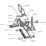 05-0502B Triumph Daytona 675 2013-17 Daytona 675R 2013-17 Complete Rearset Kit w/ Pedals - STD Shift w/o QS - Woodcraft Technologies