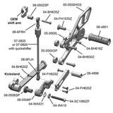 05-0507B Triumph Daytona 675 2013-17 Daytona 675R 2013-17 Complete Rearset Kit w/ Pedals - GP Shift w/ QS - Woodcraft Technologies