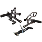 05-0508B Triumph Street Triple 2013-17 Complete Rearset Kit w/ Pedals - GP Shift w/o QS - Woodcraft Technologies