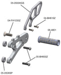 05-0511B Triumph Daytona 675 2006-12 Street Triple 2013-16 RACE ONLY (No Side Stand) Complete Rearset Kit w/ Pedals - GP Shift w/o QS - Woodcraft Technologies