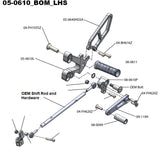 05-0610B Ducati  748 1994-02, 916 1993-99, 996 1999-01, 998 2002-03 Complete Rearset Kit w/ Pedals - STD/GP Shift - Woodcraft Technologies