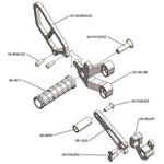 05-0610B Ducati  748 1994-02, 916 1993-99, 996 1999-01, 998 2002-03 Complete Rearset Kit w/ Pedals - STD/GP Shift - Woodcraft Technologies