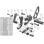 05-0648B Ducati Panigale 899, 959 Corse, 1199S, 1199R, 1299, V2 Complete Rearset Kit w/ Pedals - GP Shift - Woodcraft Technologies