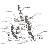 05-0660B Ducati Monster 696 2009-13, 796 2011-13,  1100 2009-10, 1100EVO 2011-13 Complete Rearset w/ Pedals - STD/GP Shift - Woodcraft Technologies