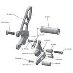 05-0742B Aprila RSV4 2011-16, Tuono V4 2011-16 Complete Rearset Kit w/ Pedals - STD Shift - Woodcraft Technologies