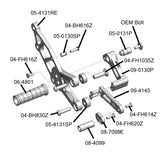 05-4133B Kawasaki Ninja 300 2013-2017 Complete Rearset Kit w/ Pedals - STD/GP Shift - Woodcraft Technologies