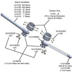 1.5 Inch Clipon Risers (with standard 7/8" bars) - Woodcraft Technologies