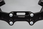 Ducati Monster 1200 '14-16 Front Mount 35mm Eccentric Adapter Plate Assembly, Black Bars - Woodcraft Technologies