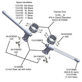 3 Inch Clipon Risers (with standard 7/8" bars) - Woodcraft Technologies