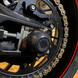 45-0419R Rear Axle Slider Kit, Yamaha FZ09 2014-17, FJ09 2015-17, XSR900 2016-20 - Woodcraft Technologies